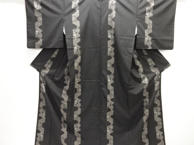 JAPANESE KIMONO / DORO OSHIMA TSUMUGI / WOVEN FLOWER / 9MARUKI